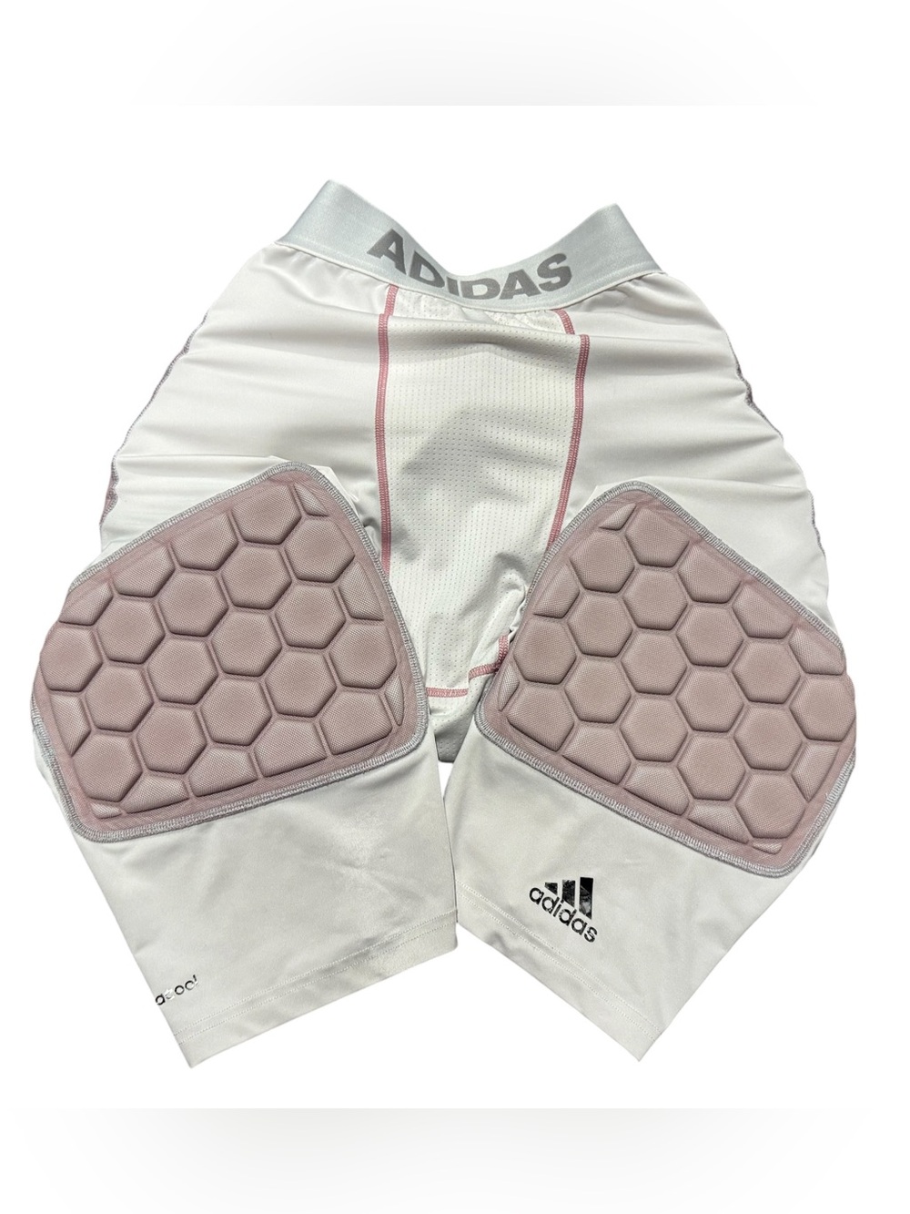 Adidas techfit padded compression shorts women’s size XL White Pink - Picture 9 of 9